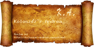 Koloszár Andrea névjegykártya